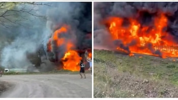 Camiones cargados con combustible irregularmente