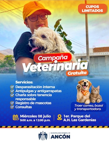 La jornada se desarrollará de 9 a. m. a 12 m. en el A. H. Las Gardenias - Créditos: Municipalidad de Ancón.