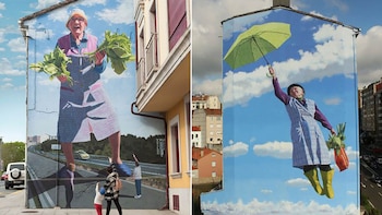 Superabuelas gallegas: un pintor homenajea a quienes son labradoras, marineras, ganaderas, costureras, madres y contables a la vez