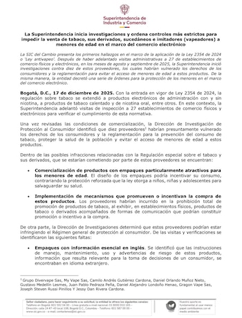 Primera parte del comunicado contra