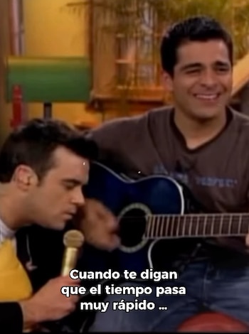 Chaparro tocó la guitarra mientras el cantante británico entonó Better Man a capela en la televisión en 2005. (Instagram/ @claudia_och1)