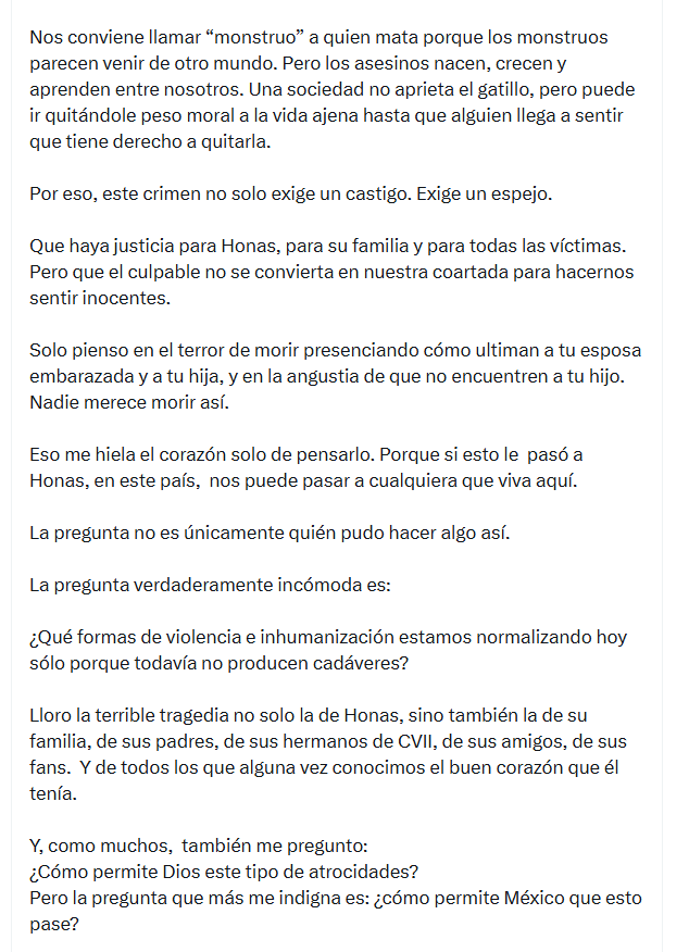 Mensaje del amigo de Jonathan Meléndez. (X/@oscarjoerivas)