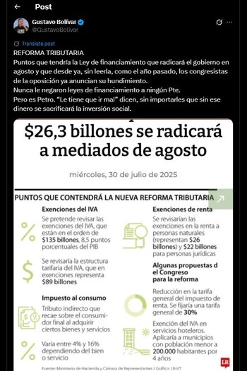 Gustavo Bolívar hizo otra publicación