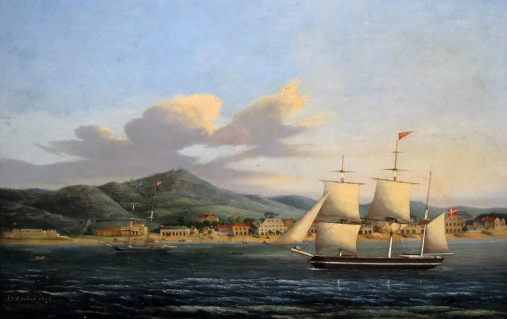 Frederiksstad en Santa Cruz, 1848, por Jens Thielsen Locher (1825-1869). (Wikimedia Commons)