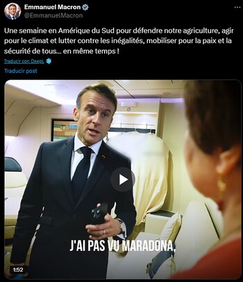 El posteo de Emmanuel Macron