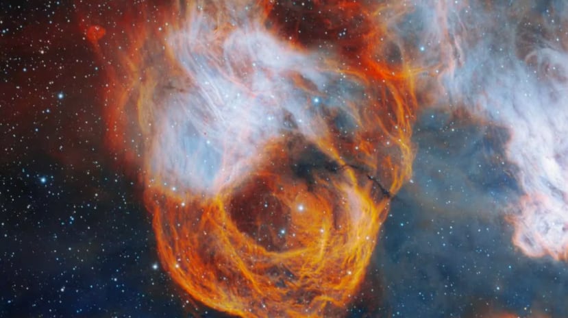 La nebulosa NGC 2040 revela el ciclo de vida estelar, explosiones y energía liberada permiten formación de nuevas generaciones estelares (Gemini)