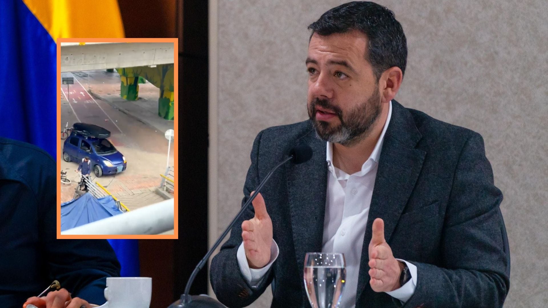 Alcalde de Bogotá pide ayuda para identificar al responsable del vehículo que intentó cruzar un puente peatonal: “Salvaje al volante”