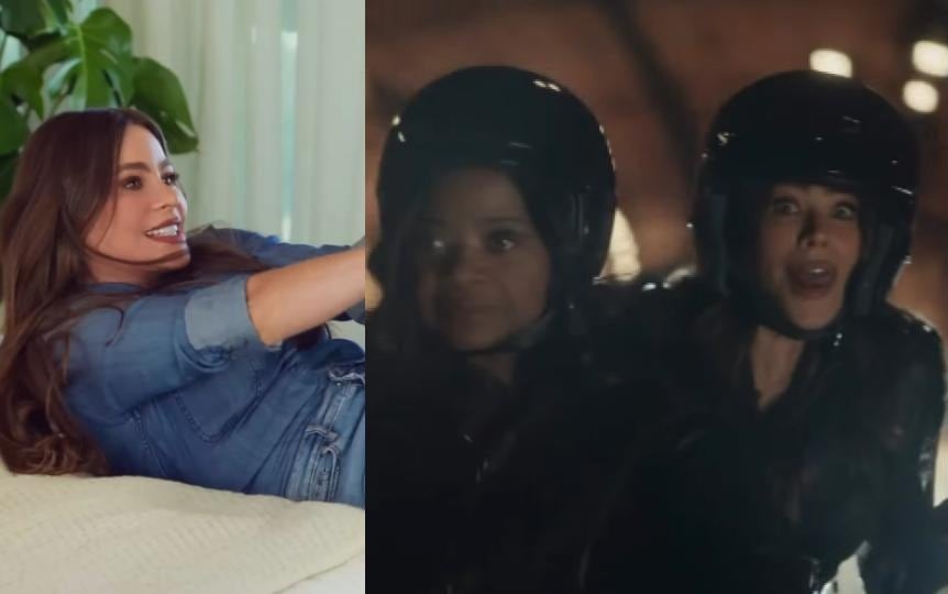 Un producto y una campaña de salud pública son las apariciones confirmadas de Sofía Vergara en el Super Bowl LX, hasta ahora - crédito @sofiavergara/Instagram y Univisión/Captura de pantalla