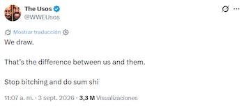 Jey y Jimmy no mencionaron al mexicano, pero su publicación apareció después de que sus declaraciones generaran polémica en el mundo de la lucha libre.