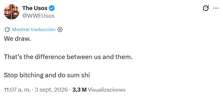 Jey y Jimmy no mencionaron al mexicano, pero su publicación apareció después de que sus declaraciones generaran polémica en el mundo de la lucha libre.