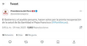Gobierno del Perú hace votos