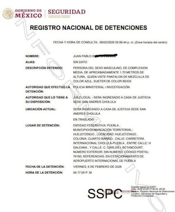 La detención fue registrada en