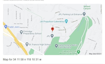 Las coordenadas del JPL