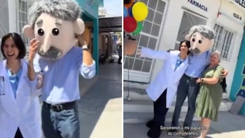 El video captó la atención por el momento en que el padre se une a la dinámica y anima la celebración.