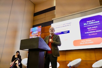 Camilo Sánchez Ortega, presidente de Andesco, durante su intervención en el foro de servicios públicos en Tunja. - crédito @Andesco1/X
