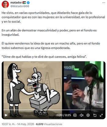 Caricaturista Matador ironizó sobre la masculinidad de Abelardo de la Espriella - crédito @Matador000/X