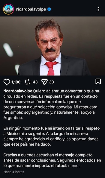 (Instagram: Ricardo La Volpe)