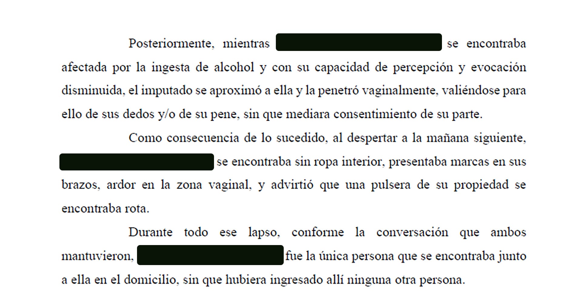 Parte del testimonio de la madre