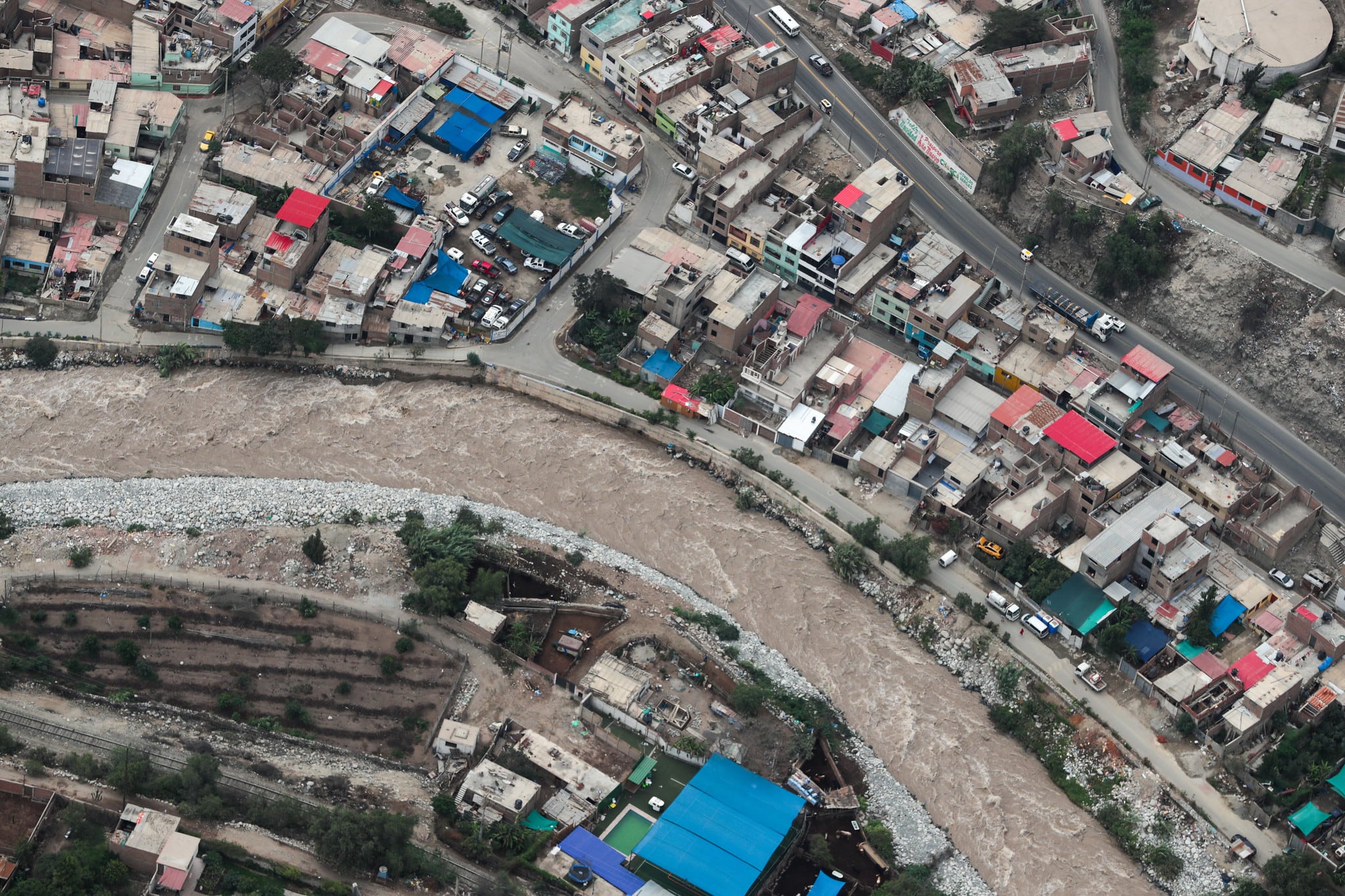 Sobre vuelo en ríos Chillón, Rímac y Lurín. Foto PCM