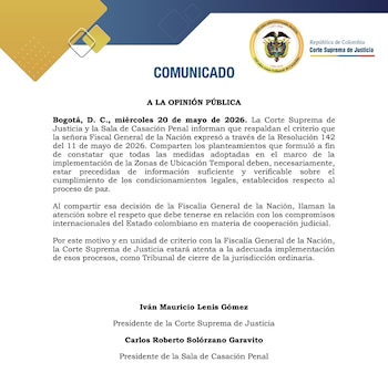 Corte Suprema exigió al Gobierno Petro que respete compromisos internacionales contra ‘Chiquito Malo’ y otros cabecillas del Clan del Golfo - crédito Corte Suprema de Justicia
