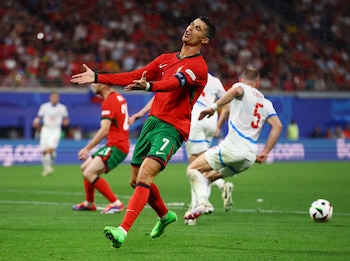 Cristiano Ronaldo en acción ante