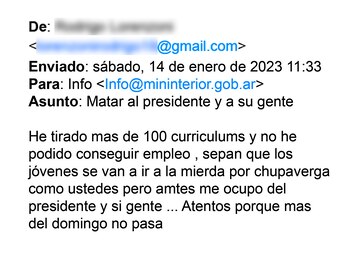 El primer mail recibido en