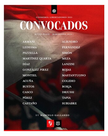 Los convocados por Marcelo Gallardo