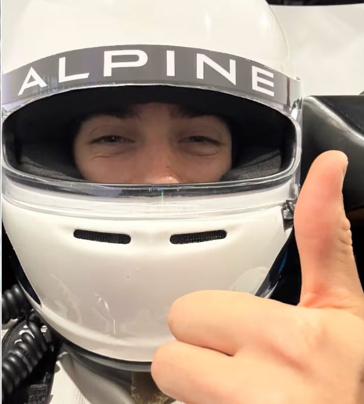 Franco Colapinto trabajó en el simulador de Alpine esta semana (@francolapinto)