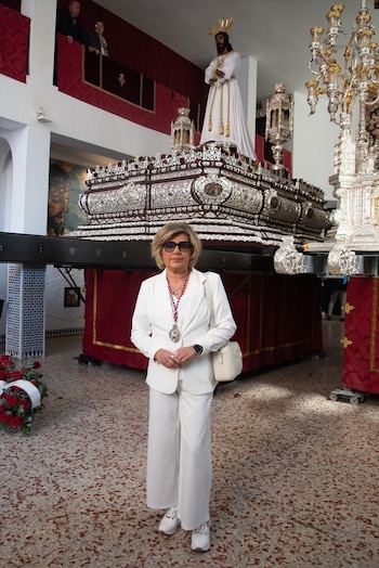Terelu Campos durante su visita al Cristo Cautivo de Málaga (Fredy Torra / Europa Press)