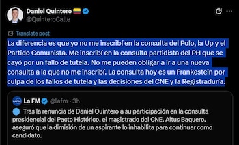 La decisión de Daniel Quintero