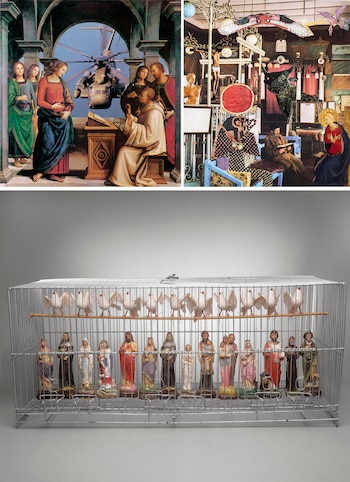 Arriba dos collages de la