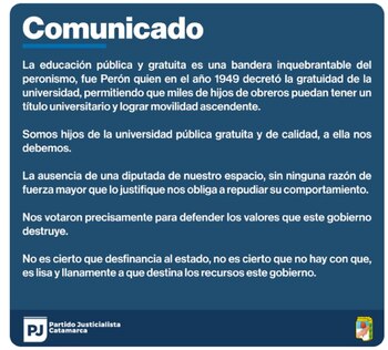 Comunicado del PJ de Catamarca