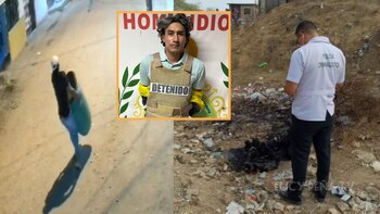 Policía de Criminalística en el lugar donde fueron abandonados los restos de la víctima del feminicidio en Tumbes