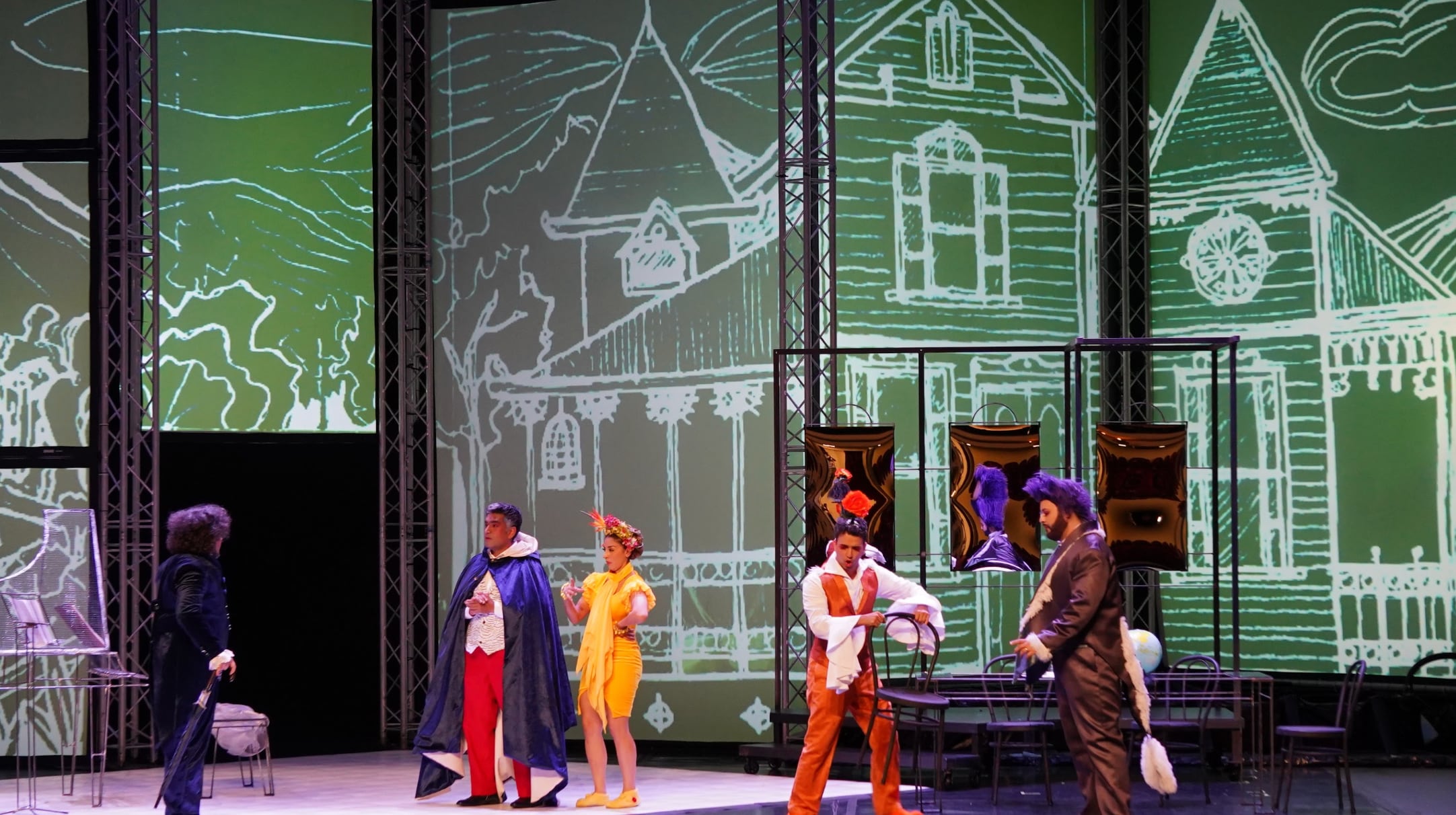 Durante la temporada lírica costarricense de 2026, el barítono interpretó a Fígaro en El Barbero de Sevilla en el Teatro Popular Melico Salazar. Crédito: Ministerio de Cultura y Juventud
