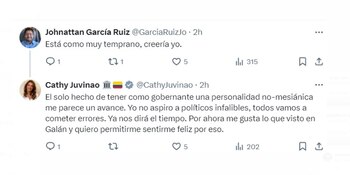 Catherine Juvinao justificó su mensaje