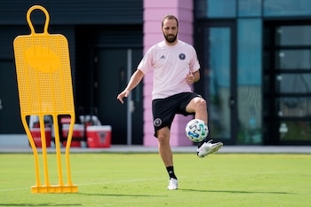 Gonzalo Higuaín durante un entrenamiento