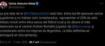 La Selección Colombia presentaría muchas