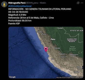 No habrá tsunami por temblor del jueves 9 de abril.