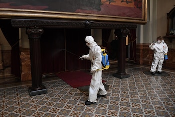 Preparativos en el Congreso de la Nacion previos a la 139 Asamblea Legislativa SF