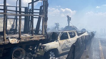 El accidente involucró vehículos pesados