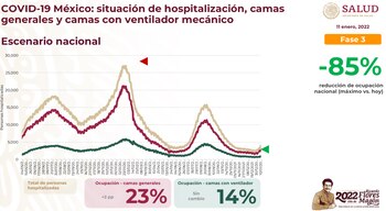 Cifras de hospitalización en México por el virus SARS-CoV-2 (Foto: SSa)