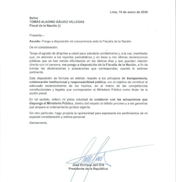 Oficio remitido por el presidente