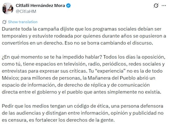Gálvez advierte riesgo de censura por nuevas reglas para medios.