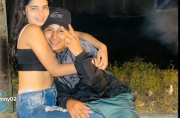 Pierina Zambrano y su novio