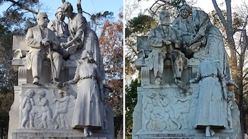 Imágenes de una estatua del