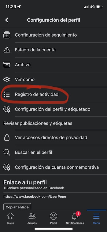 Borrar todas las publicaciones realizadas