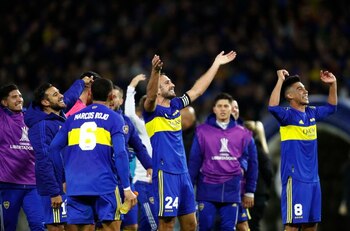 Jugadores de Boca Juniors tras