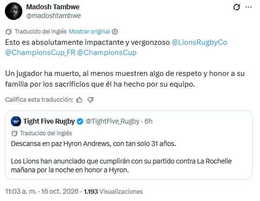 El mensaje de Madosh Tambwe
