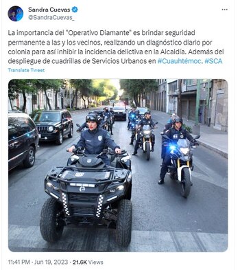 (Foto: Sandra Cuevas/ Twitter)