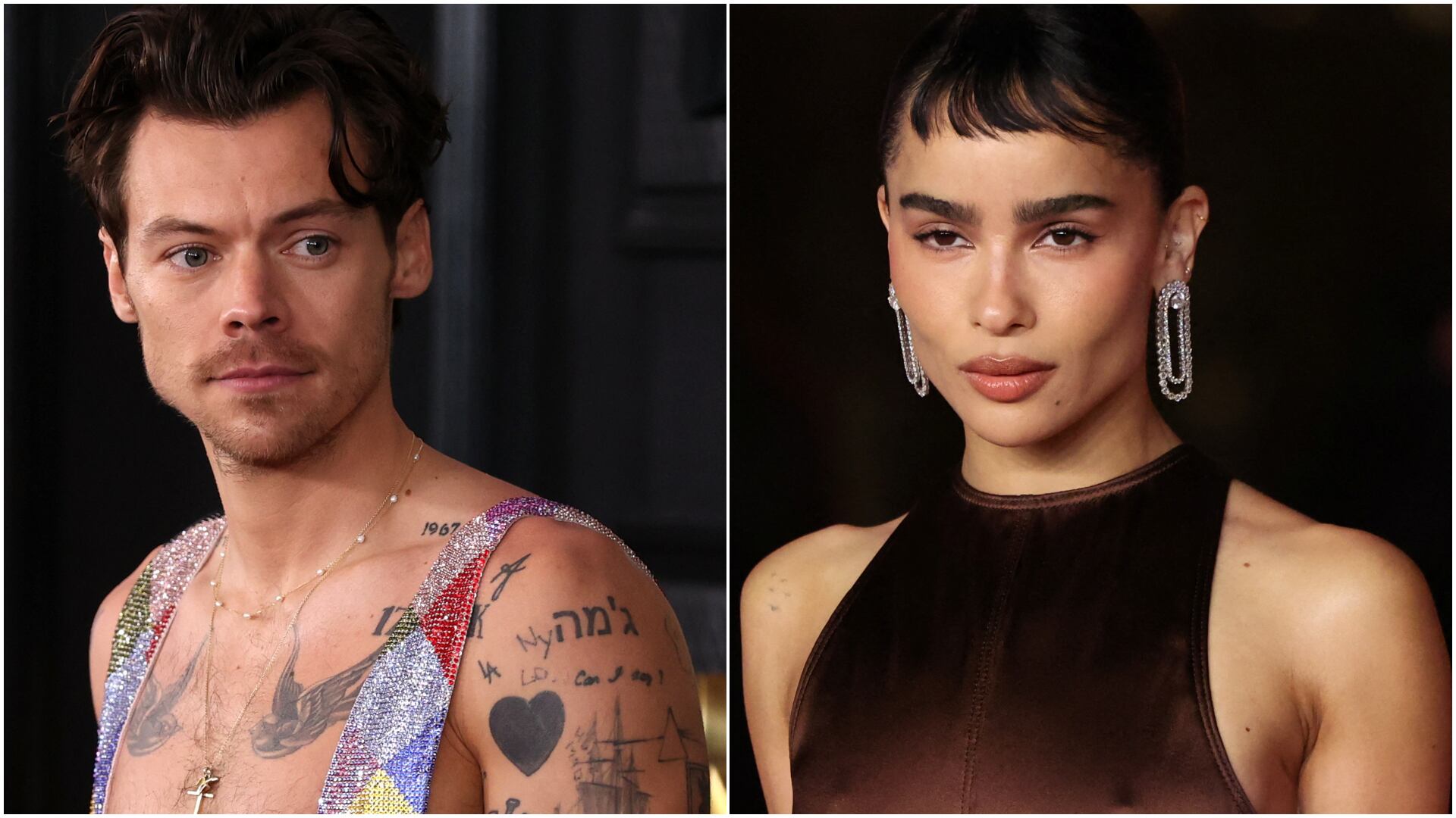 Harry Styles y Zoë Kravitz fueron fotografiados tomados de la mano en Brooklyn mientras crecen las especulaciones sobre la naturaleza de su vínculo personal (REUTERS)